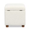 Upholstered Storage Ottoman - Ivory White - Image 3