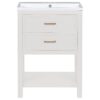 Bathroom Vanity With Top Sink, Modern Bathroom Storage Cabinet 2 Drawers, Single Sink Bathroom Vanity - White - Image 15