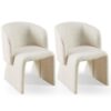 Modern Accent Chair White Single Sofa Chair, Upholstered Side Chair Teddy Comfy Chair For Dining Room / Bedroom / Living Room / Reception 1 Piece - Off White - Image 14
