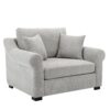 Modern Chenille Oversized Armchair, Chair And A Half, Single Sofa For Bedroom, Living Room, Wide - Light Gray - Image 10