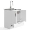 Reed - Deluxe Laundry Cabinet With Pull-Out Faucet And Stainless Steel Sink - Pure White - Image 2