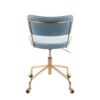 Tania - Contemporary Task Chair - Gold / Light Blue - Image 4
