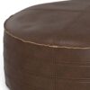 Brody - Round Coffee Table Pouf - Distressed Dark Brown - Image 6