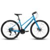 A28250 700Cx35 Road Bike With Aluminum Alloy Wheels, 21 Speed Gear System, Disc Brakes, Wide Tires, Ideal For Urban Commuting And Student Transportation​ - Black / Blue - Image 4