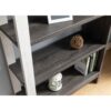 5 Tier Home Display Cabinet, Two Toned Freestanding Bookcase - White Oak / Distressed Gray - Image 2