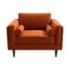 Amber - Velvet Lounge Chair - Orange - Image 2