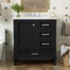 Bathroom Vanity, Modern Bathroom Cabinet With Sink Combo Set, Bathroom Storage Cabinet With A Soft Closing Door And 3 Drawers, Solid Wood Frame - Black - Image 4