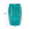 Vibrant Mosaic Side Table With Roman Pattern Ceramic Tile Top - Teal - Image 3
