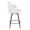 Dahlia - Contemporary Fixed Height Counter Stool With Round Footrest (Set of 2) - Matte Black / Cream / Gold - Image 3