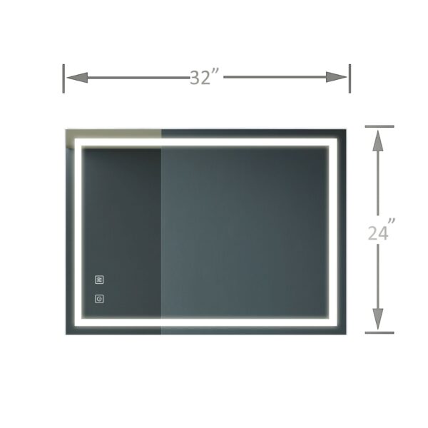 Briiiliant - Bathroom Vanity Mirror Anti Fog, Dimmable Rectangle Mirror & Front Lighting Smart Memory Function - Silver