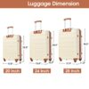 3 Piece Luggage Set Hardside Spinner Suitcase With Tsa Lock 20" 24" 28" Available - Antique White - Image 5