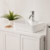 Modern Rectangular Vessel Sink Stain Resistant Porcelain Bathroom Vanity Basin European Glossy Above Counter Design - White - Image 4
