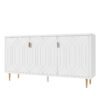Modern TV Stand With 3 Doors And Adjustable Shelves For Living Room, Fits TVs Up To 70" - White - Image 11