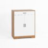 Freestanding Wooden Shoe Cabinet Organizer With Adjustable Shelves And Drawer - Natural / White - Image 5