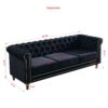Chesterfield - Velvet Sofa 84.65" For Living Room - Black - Image 10