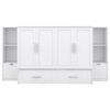 Full Size Murphy Bed With Shelves, Drawers And USB Ports - White - Image 8
