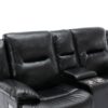 2 Seater Home Theater Recliner Manual Recliner Chair With A Led Light Strip Two Cup Holders And A Storage Box For Living Room - Black - Image 26
