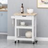 Tattnall - Kitchen Cart With Wheels - White - Image 4