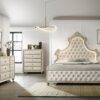 Lucienne -Queen Bed Velvet With LED - Beige - Image 9