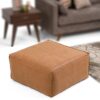 Brody - Large Square Coffee Table Pouf - Distressed Brown - Image 7