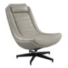 Piran - Twilight Top Grain Leather Accent Chair And Ottoman With Swivel - Gray - Image 4