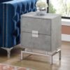 Accent Side Table, Storage Drawer, Contemporary, Elegant Design - Gray - Image 5