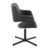 Vintage Flair - Mid-Century Modern Swivel Chair With X - Pedestal - Black - Image 2
