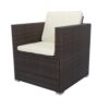 11 Piece Patio Wicker Conversation Set, 10 Seater Patio Sectional Set With 3 Storage Box Under Seat - Brown / White - Image 14