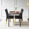 Creative Design Veneered MDF Wood Structure Rectangular Walnut Dining Table - Walnut - Image 9