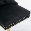 Thick Golden Swivel Velvet Barstools Adjusatble Seat Height From 27-35", Modern Upholstered Bar Stools With Backs Comfortable Tufted For Home Pub And Kitchen Island (Set of 2) - Black - Image 14