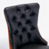 Nikki - Modern, High-End Tufted Solid Wood Contemporary And Velvet Upholstered Dining Chair With Wood Legs Nailhead Trim (Set of 2) - Black / Orange - Image 9