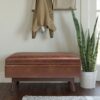 Owen - Small Rectangular Storage Ottoman - Distressed Saddle Brown - Image 7