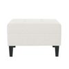 Ottoman With Birch Wood Legs And Cushioned Top For Comfort - Ivory - Image 6