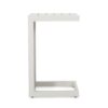 Aluminum Outdoor Side Table, C Shaped End Table, Outside Small Table For Patio - White - Image 4