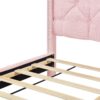 Queen Size Storage Bed Linen Upholstered Platform Bed & Two Drawers - Pink - Image 11