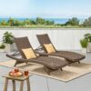 Salem - Wicker Chaise Lounge Chair Set With Faux Rattan Material - Mocha - Image 6