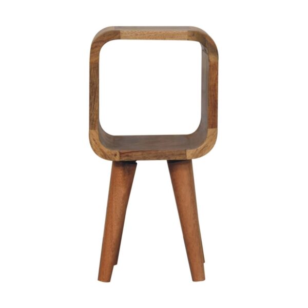 Extra Mini Minimalist Open Curved Bedside Table - Oak