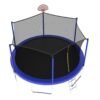 14Ft For Kids Children With Safety Enclosure Net Outdoor Backyards Large Recreational Trampoline - Blue - Image 4