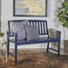 Farmhouse Style Loja Bench Indoor / Outdoor Acacia Wood - Blue - Image 2