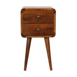 Mini Curved Nightstand - Beige Brown