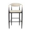 Counter Height Upholstered Bar Stools With Backs And Iron Legs For Kitchen Island (Set of 2) - Beige - Image 6