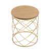 Contemporary Golden Side Table With Top And Metal Frame - Natural / Gold - Image 9