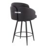 Dahlia - Contemporary Fixed Height Counter Stool With Round Footrest (Set of 2) - Black - Image 4