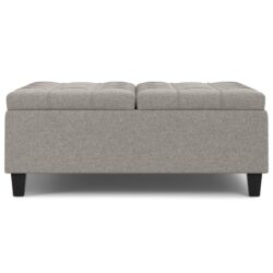Harrison - Large Square Coffee Table Storage Ottoman - Gray