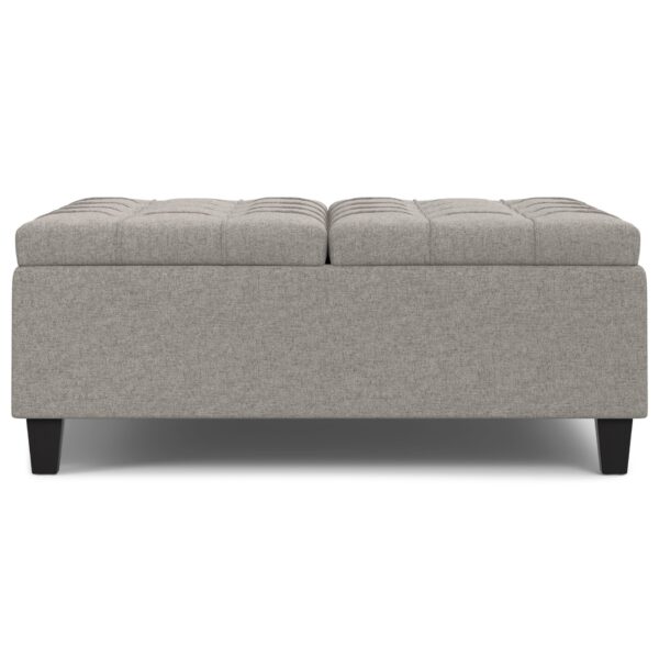 Harrison - Large Square Coffee Table Storage Ottoman - Gray