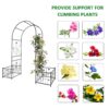 Metal Garden Arch With Two Plant Stands Wide High Climbing Plants Support Rose Arch Outdoor - Black - Image 12