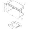 Computer Desk For Home Office, Laptop, Storage Drawers, Contemporary And Modern - White - Image 11