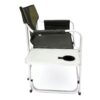 Padded Folding Outdoor Chair With Side Table And Storage Pockets, Lightweight Oversized Directors Chair For Indoor, Outdoor Camping, Picnics And Fishing - Green - Image 8