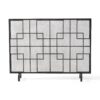 Dorothy - Modern Single Panel Iron Fire Screen With Geometric Pattern - Black / Sliver - Image 4