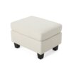 Springfield - Ottoman Contemporary Design Fabric Birch Wood Legs - Beige - Image 7